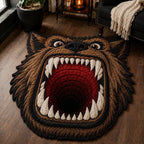 Werewolf Maw Custom Shape Area Rug - Cute Animal Design | Die-Cut Non-Slip Rug - washable non-slip printed rug