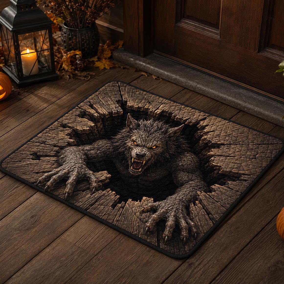 Werewolf Rift Doormat - Cute Animal Design | Printed Welcome Doormat - washable non-slip printed rug