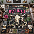 West Rebels area rug in a living room