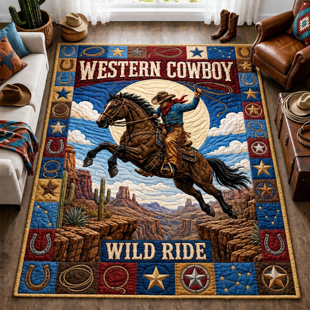 Western Cowboy Legacy area rug in a living room