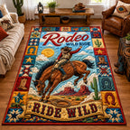 Western Cowboy Spirit area rug in a living room