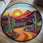 Western Dreamscape Round Mat Rug - washable non-slip printed rug