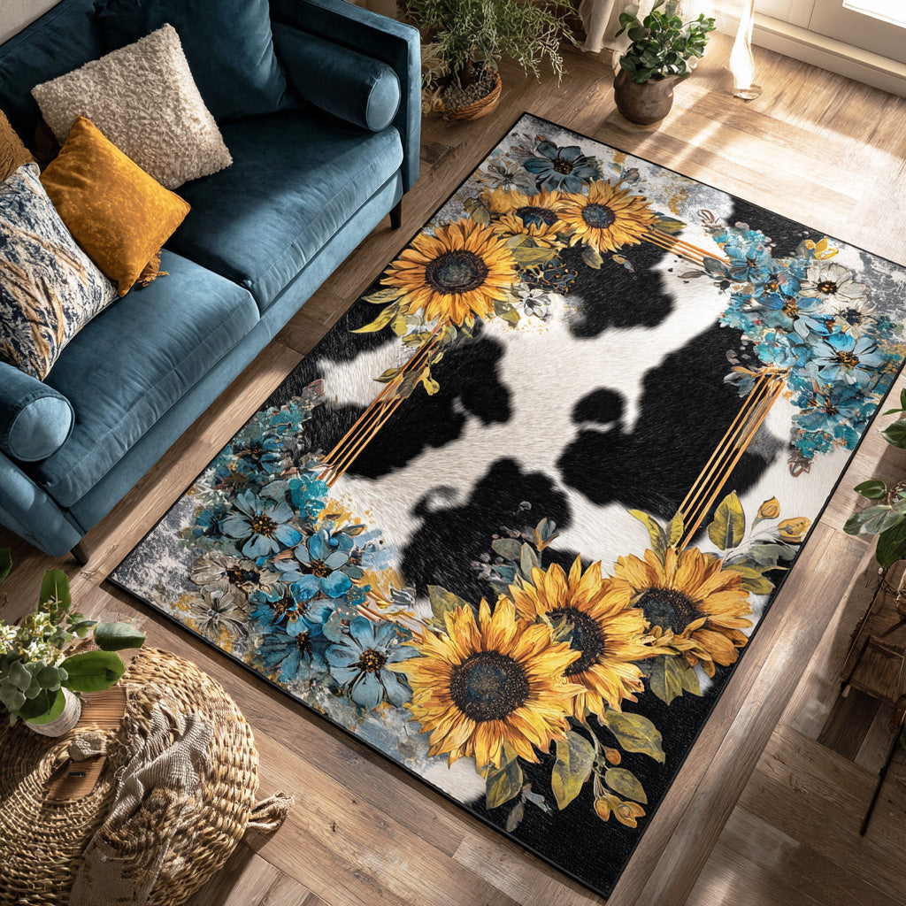 Western Echo area rug in a living room