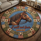 Western Faith Round Mat Rug - washable non-slip printed rug