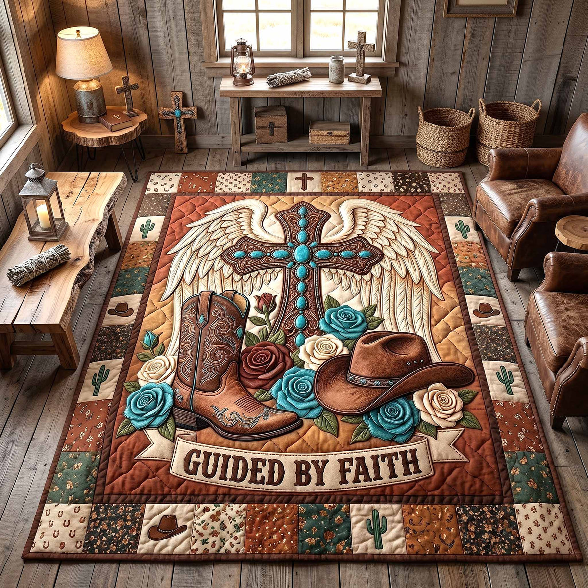 Western Grace Area Rug  C1 area rug in a living room