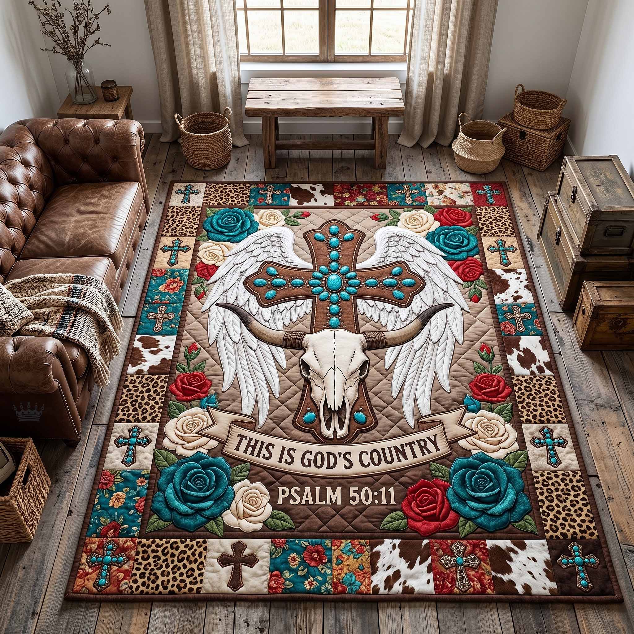 Western Grace area rug in a living room