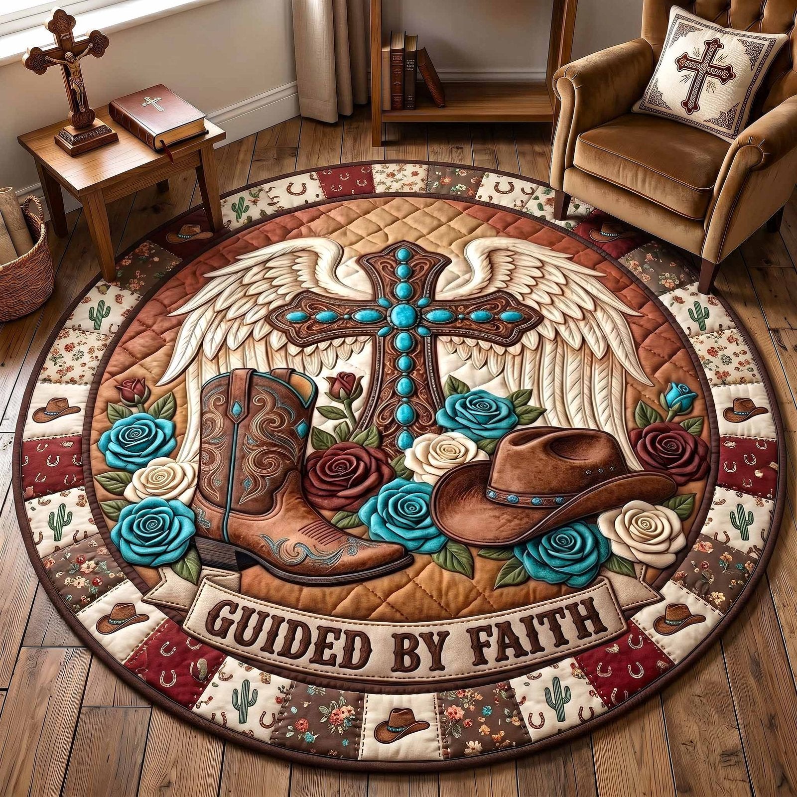 Western Grace GFTOTP19917 Round Mat Rug - Nature Design | Serene Home Decor