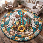 Western Grace (Design 3) Round Mat Rug - washable non-slip printed rug