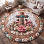 Western Grace (Design 4) Round Mat Rug - washable non-slip printed rug