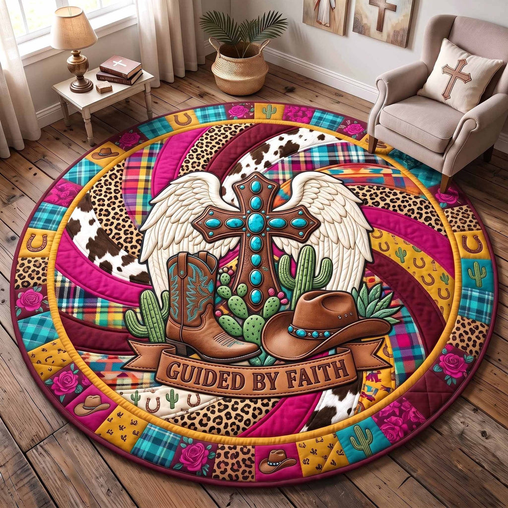 Western Grace Round Mat Rug - Nature Design | Serene Home Decor