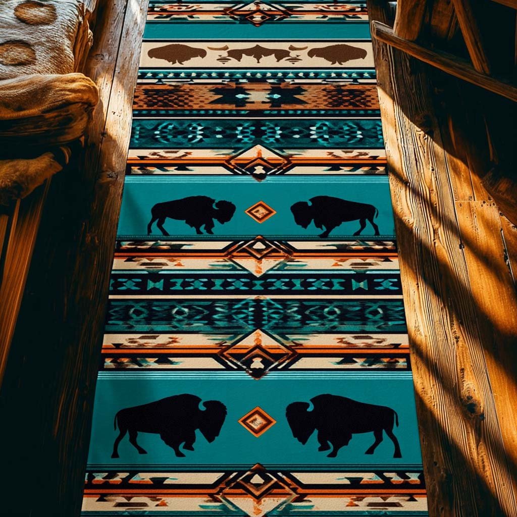 Western Herd Runner Carpet Runner Rug - Cute Pet Design | Animal Printed Runner Rug