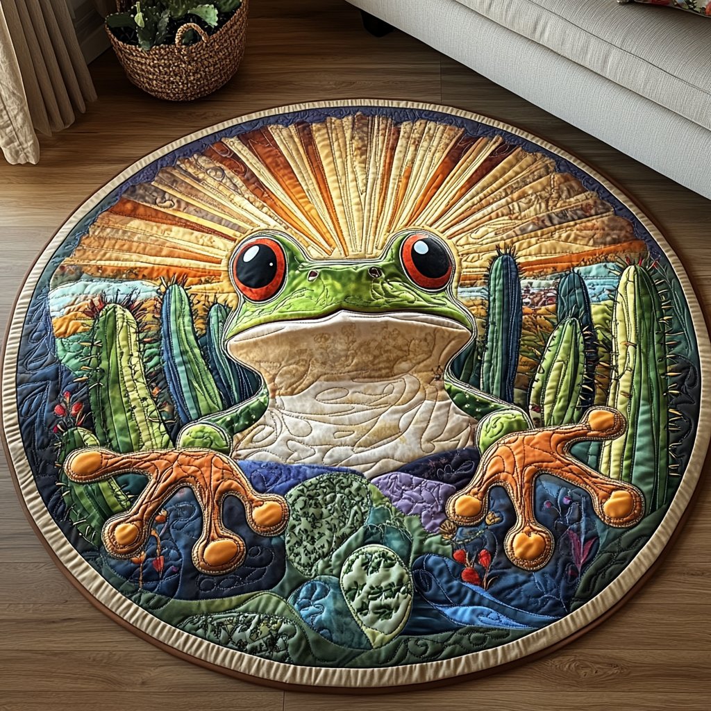 Western Leap Round Mat Rug - washable non-slip printed rug