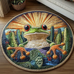 Western Leap Round Mat Rug - washable non-slip printed rug
