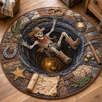 Western Mine Drop Qulited Round Mat Round Mat Rug - washable non-slip printed rug