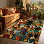 Western Party area rug in a living room