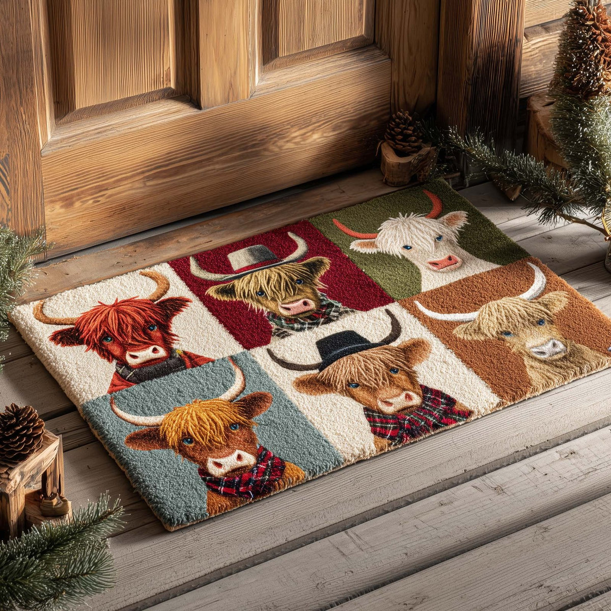 Western Party Quilted Doormat - Nature Design | Printed Welcome Doormat