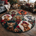 Western Party Round Mat Rug - washable non-slip printed rug