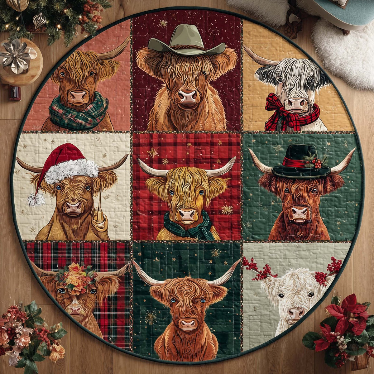 Western Party (Design 3) Round Mat Rug - washable non-slip printed rug