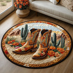 Western Rug Round Mat Rug - washable non-slip printed rug