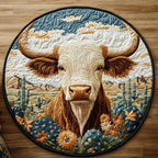 Western Spirit Round Mat Rug - washable non-slip printed rug