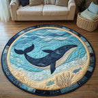 Whale Song Round Mat Rug - Nature Design | Serene Home Decor