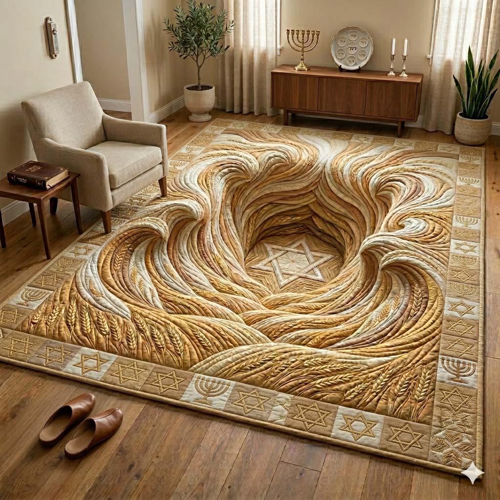 Wheat Covenant area rug in a living room