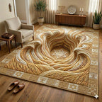 Wheat Covenant area rug in a living room