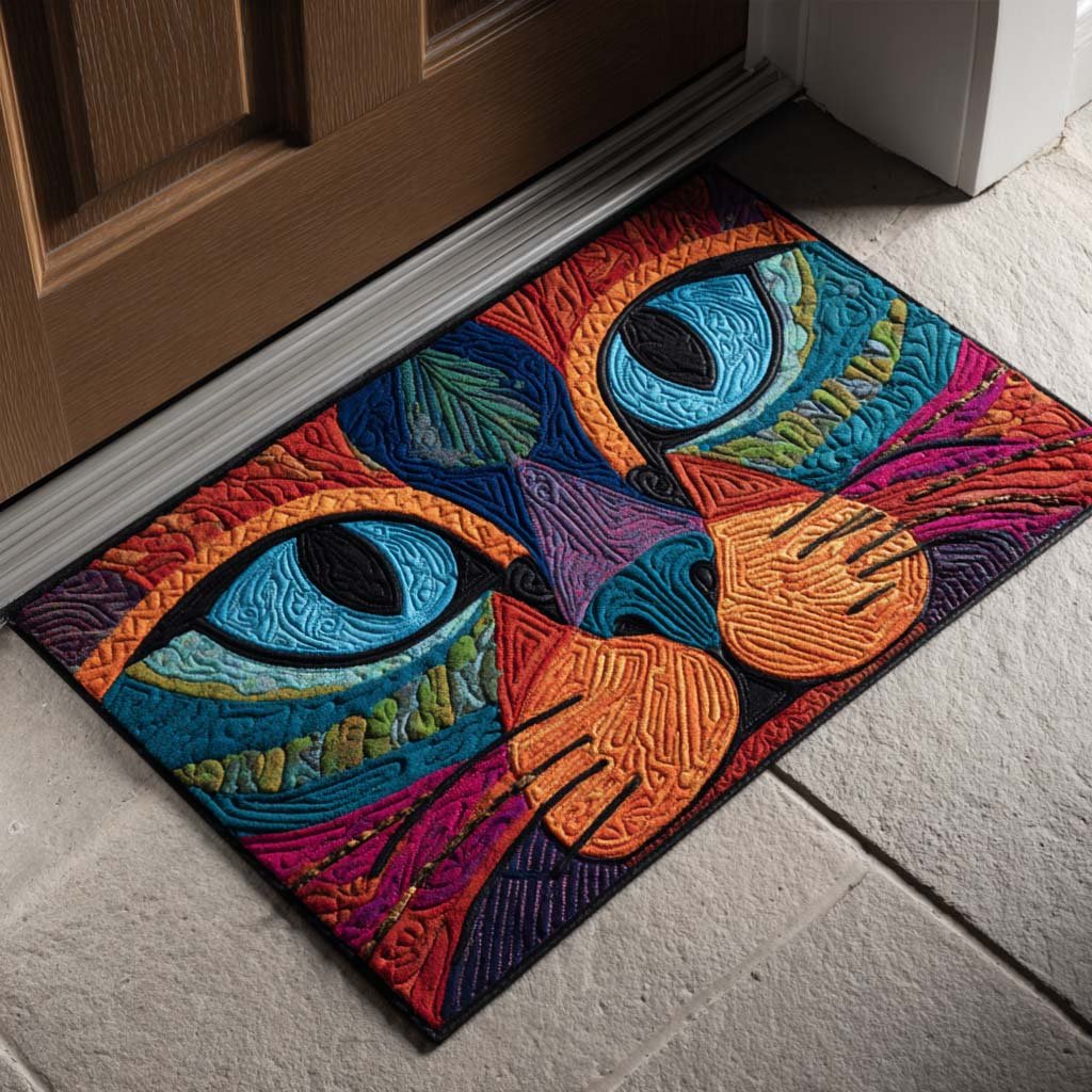 Whimsical Cat Doormat - Cute Animal Design | Printed Welcome Doormat
