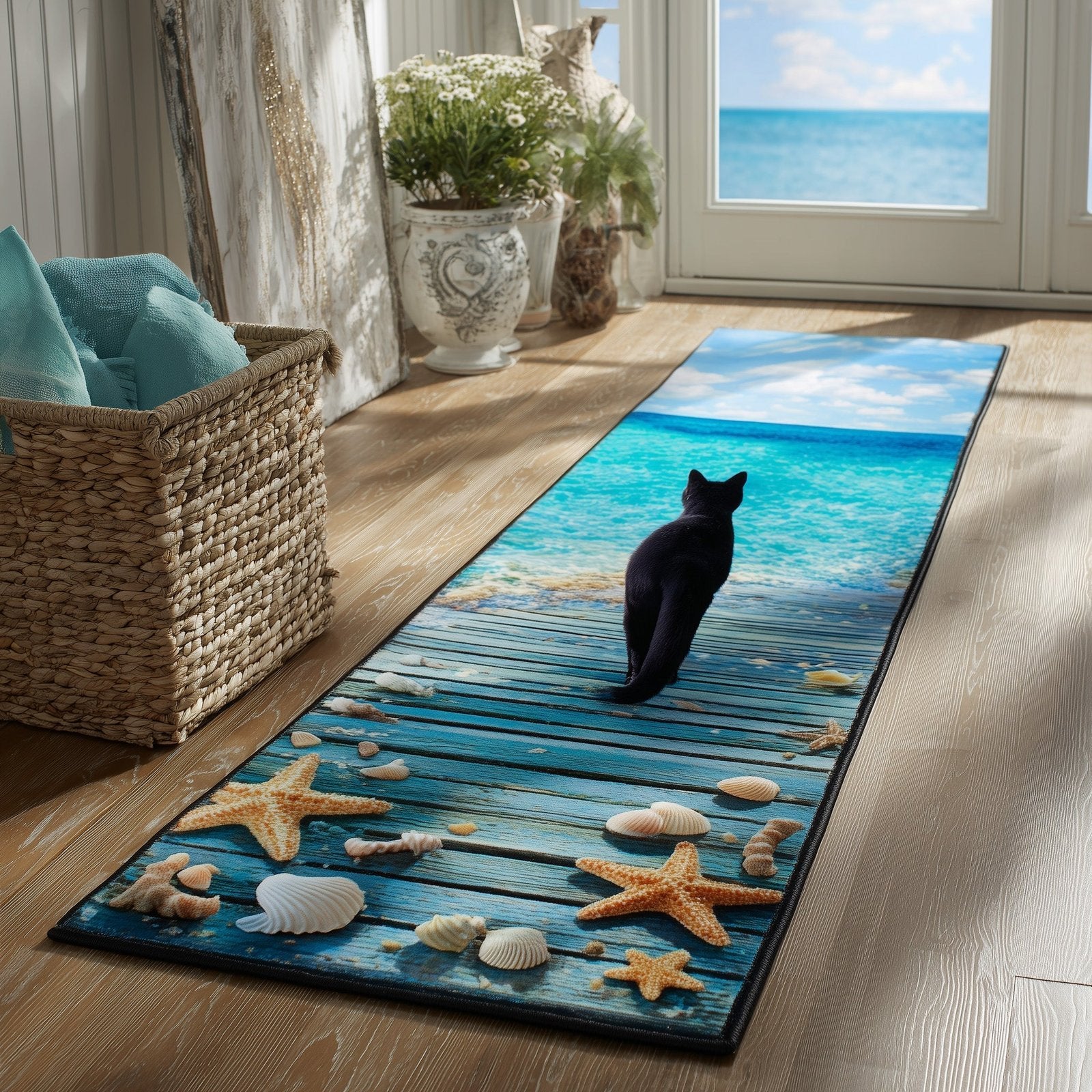 Whimsical Cat Runner Rug - Cute Pet Design | Animal Printed Runner Rug