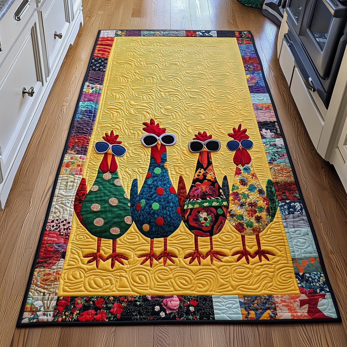Whimsical Chicken Runner Rug - Nature Design | Serene Runner Rug