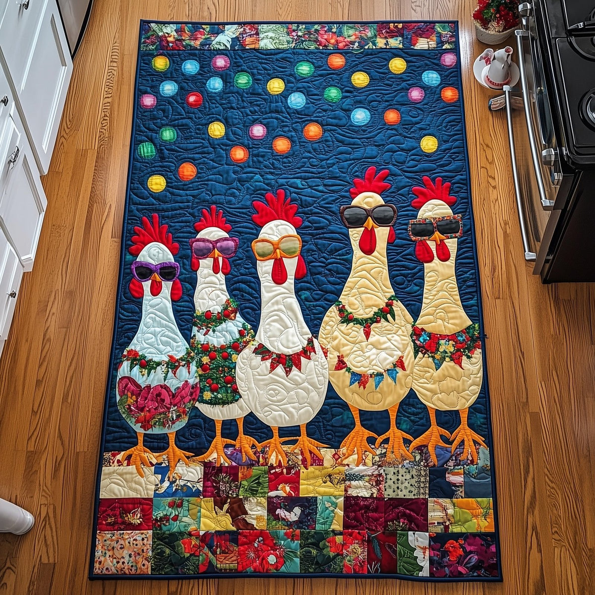 Whimsical Chicken Runner Rug - Nature Design | Serene Runner Rug