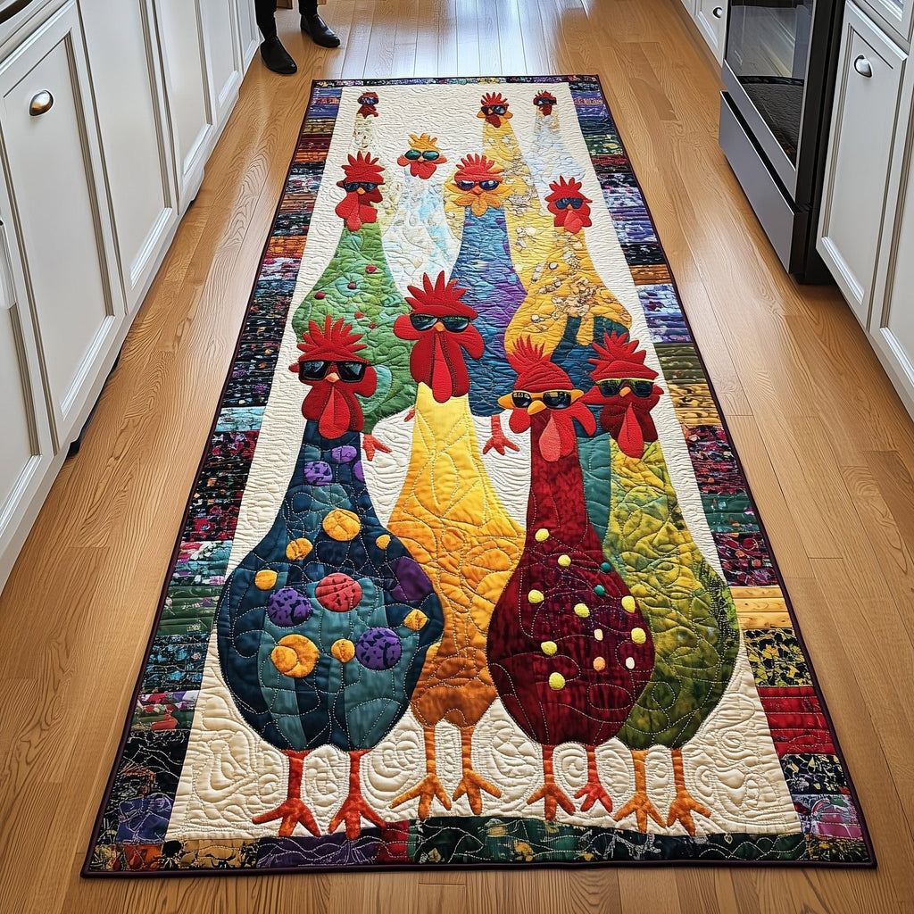 Whimsical Chicken Runner Rug - Nature Design | Serene Runner Rug