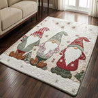 Whimsical Gnome area rug in a living room