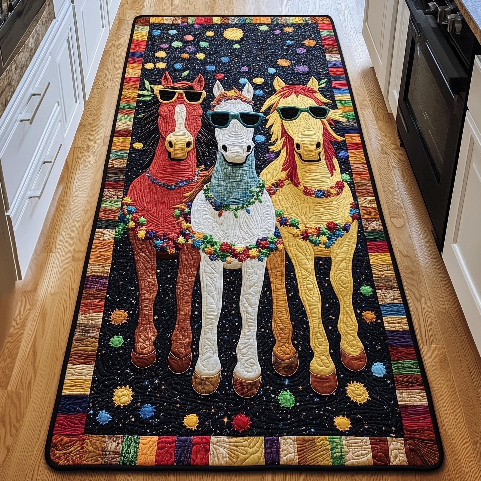 Whimsical Horse Runner Rug - Cute Pet Design | Animal Printed Runner Rug