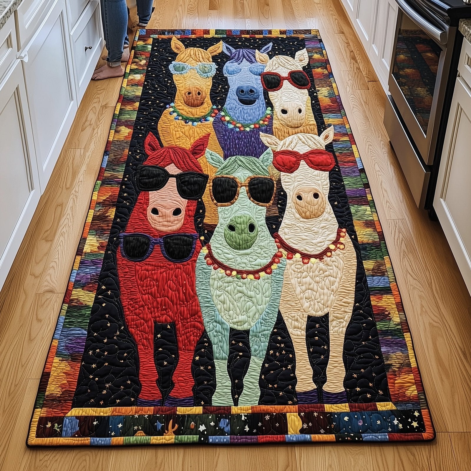 Whimsical Horse Runner Rug - Cute Pet Design | Animal Printed Runner Rug