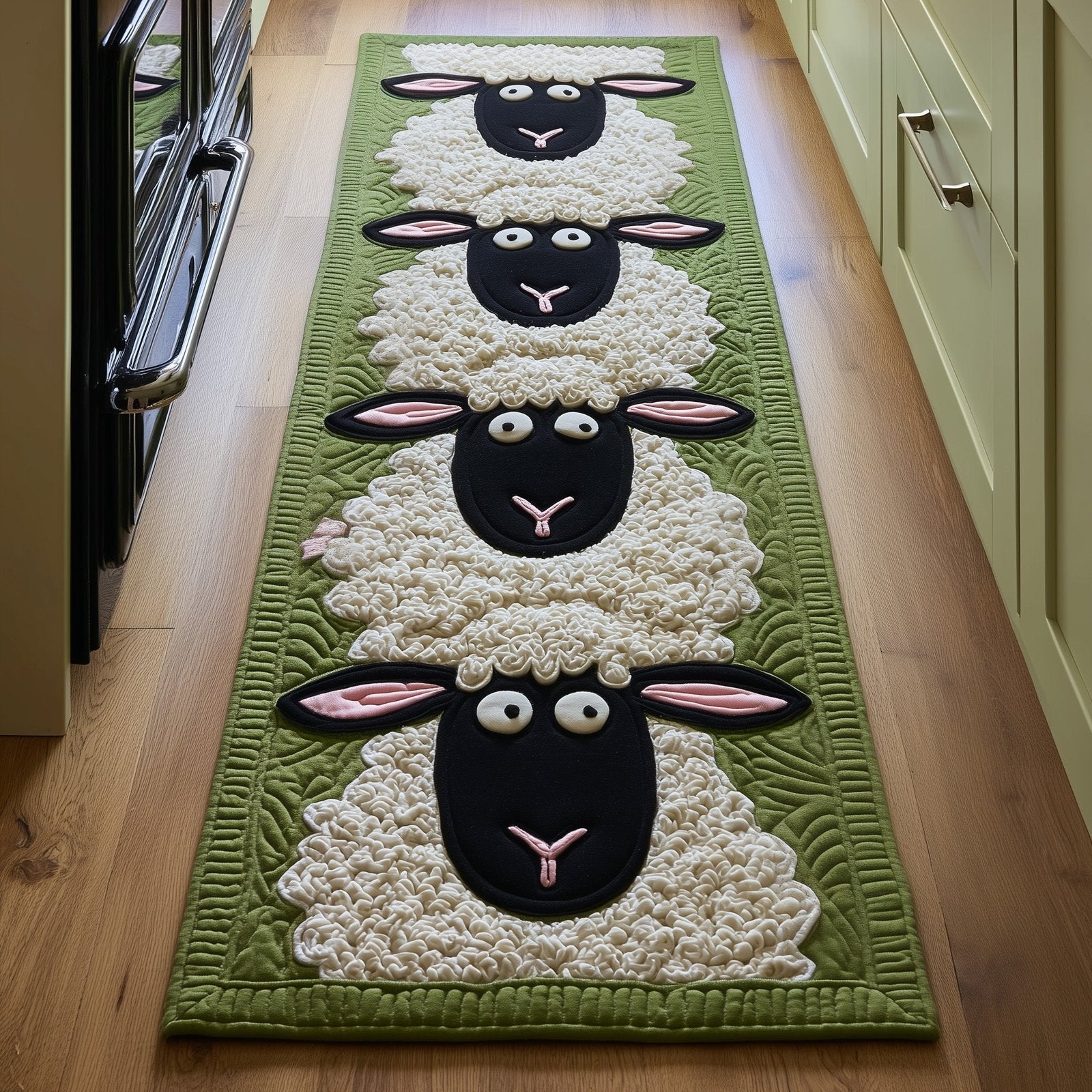 Whimsical Sheeps Runner Rug - Nature Design | Serene Runner Rug