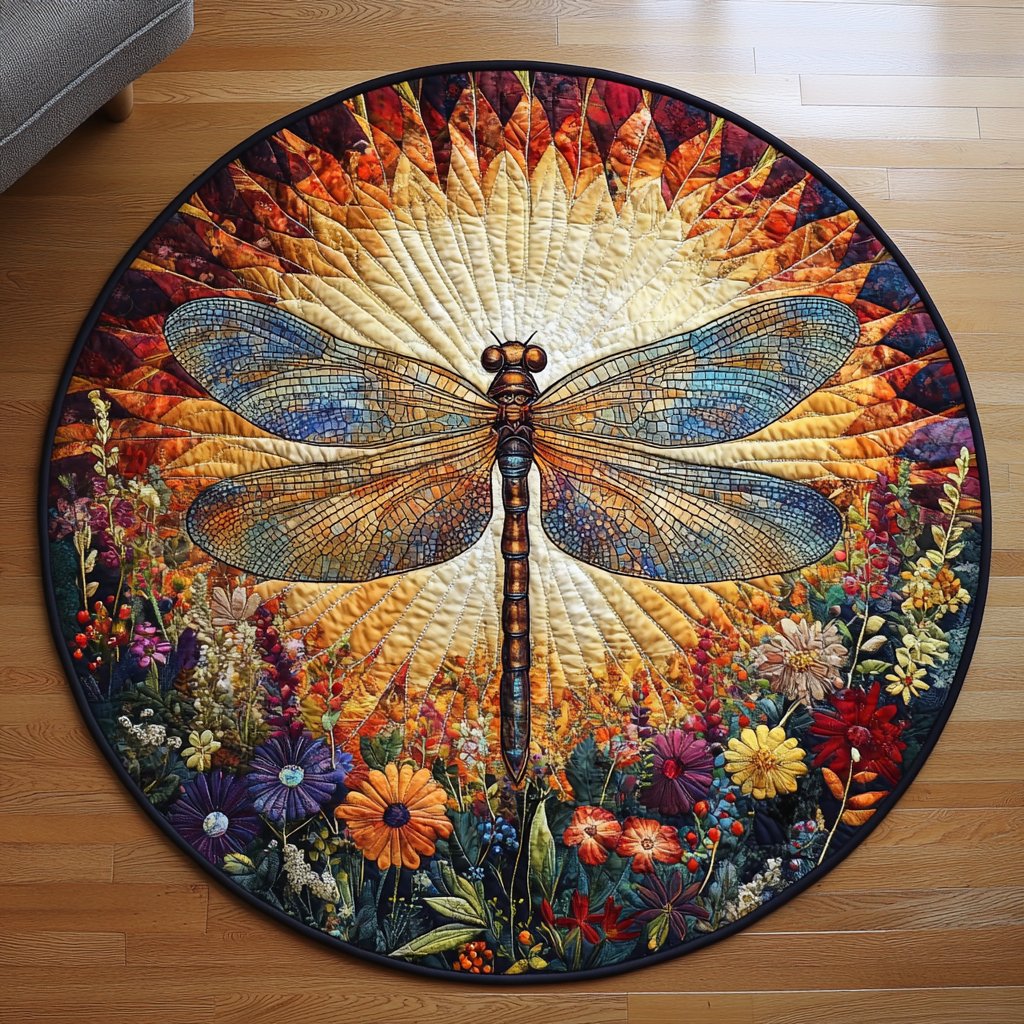 Whimsical Wings Round Mat Rug - Nature Design | Serene Home Decor