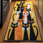 Whimsy Cats Runner Rug - Cute Pet Design | Animal Printed Runner Rug
