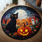 Whisker Wonderland Escape Round Mat Rug - washable non-slip printed rug