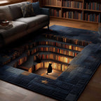 Whiskered Library area rug in a living room