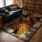 Whiskered Library area rug in a living room