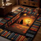 Whiskered Library area rug in a living room