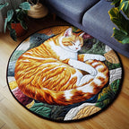 Whiskers Of Joy Round Mat Rug - washable non-slip printed rug