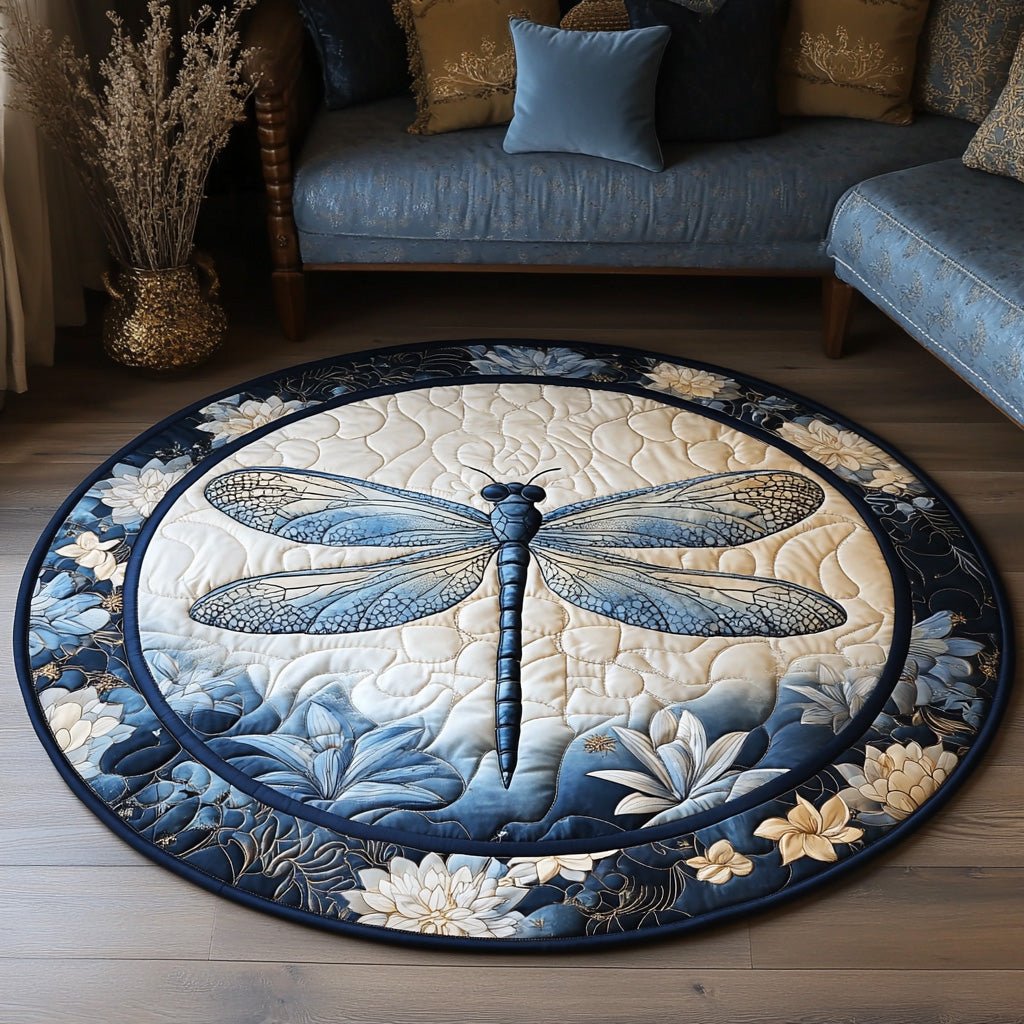 Whisper Wings Round Mat Rug - washable non-slip printed rug