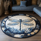 Whisper Wings Round Mat Rug - washable non-slip printed rug