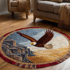Whispering Eagle Round Mat Rug - washable non-slip printed rug