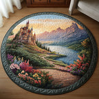 Whispering Glen Round Mat Rug - washable non-slip printed rug