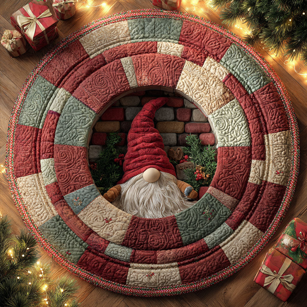 Whispering Noel Rings Round Mat Rug
