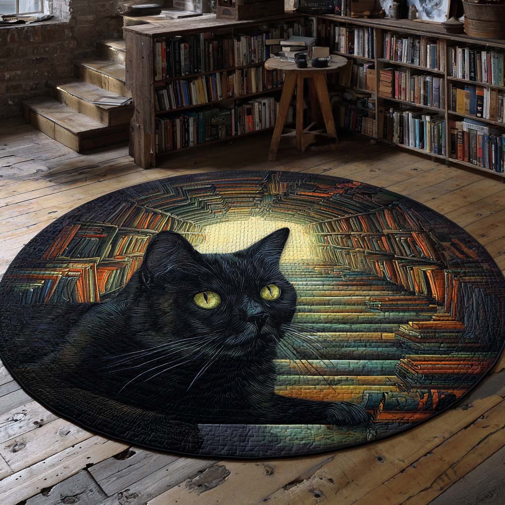 Whispering Steps Round Mat Rug - washable non-slip printed rug