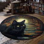 Whispering Steps Round Mat Rug - washable non-slip printed rug